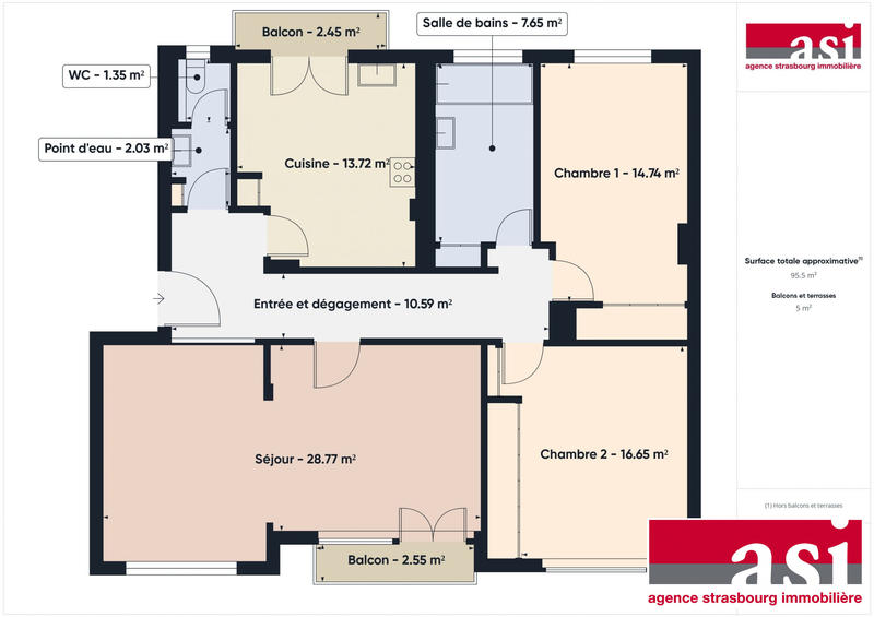 Appartement - 96 m² - 4 pièces
