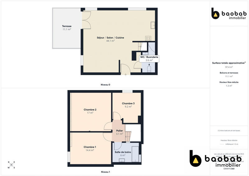 Appartement - 90 m² - 4 pièces