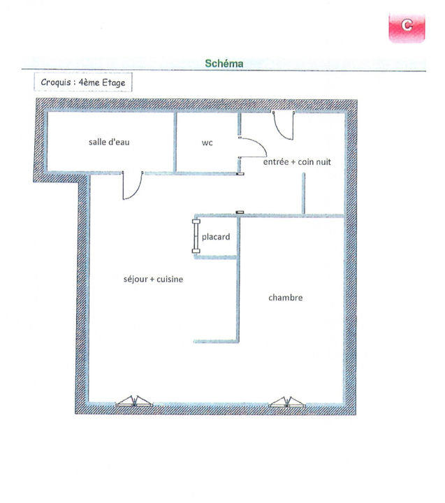 Appartement - 19 m² - 1 pièce