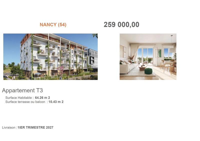 Appartement - 65 m² - 3 pièces