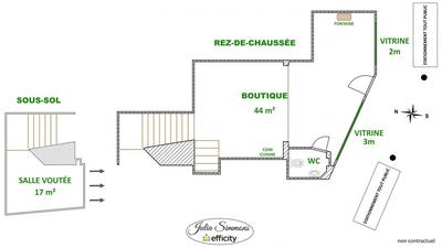 Bureau - 61 m² - 2 pièces