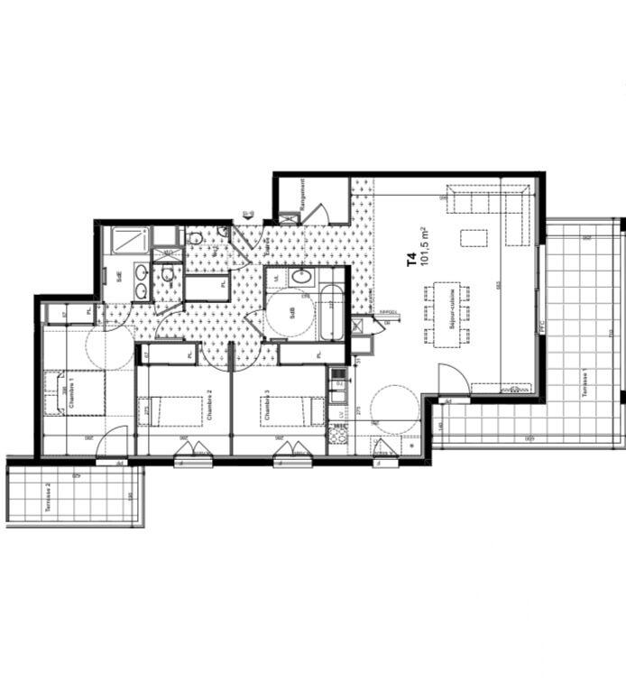 Appartement - 102 m² - 4 pièces