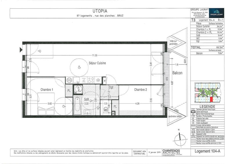 Appartement - 67 m² - 3 pièces