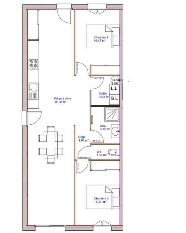 Maison - 70 m² - 3 pièces