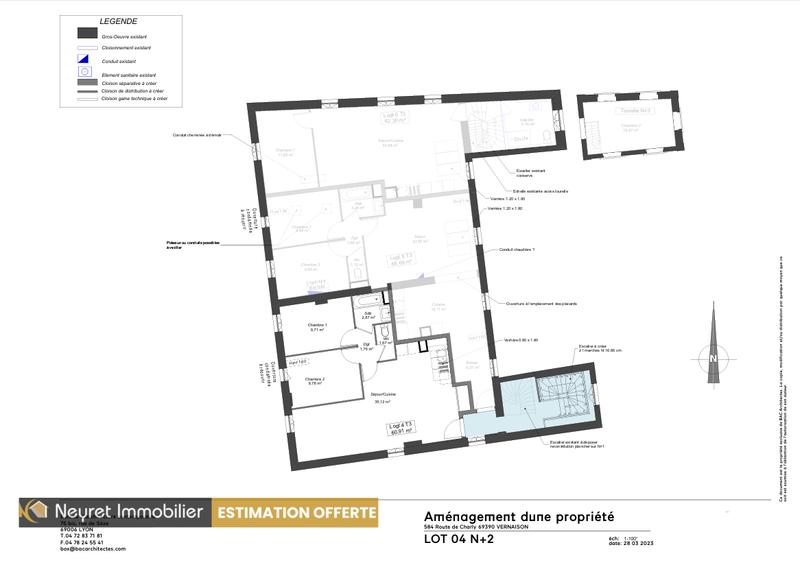 Appartement - 61 m² - 3 pièces