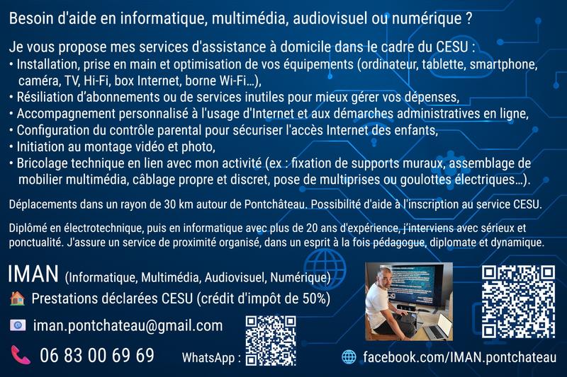 Assistance informatique à domicile (déclaré Cesu)