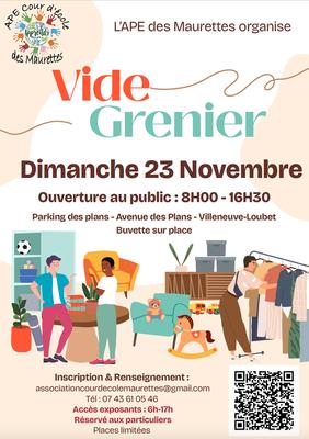 Vide-grenier d'automne de l'ape cour d'école des maurettes