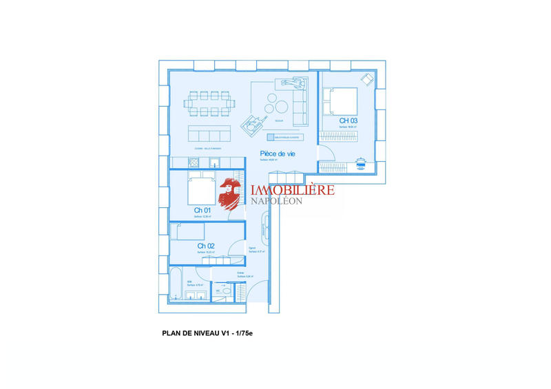 Appartement - 112 m² - 3 pièces