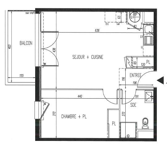 Appartement - 45 m² - 2 pièces