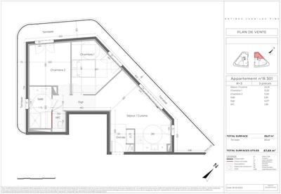 Appartement - 59 m² - 3 pièces
