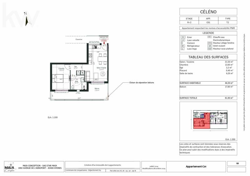 Appartement - 44 m² - 2 pièces