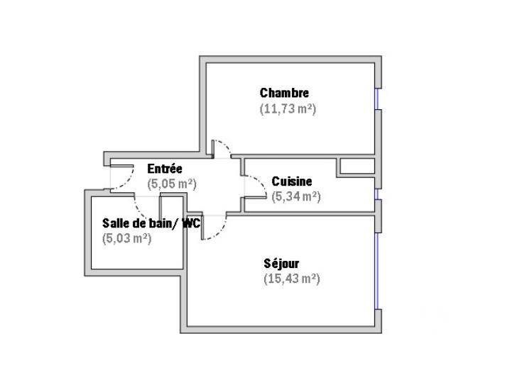 Appartement - 43 m² - 2 pièces