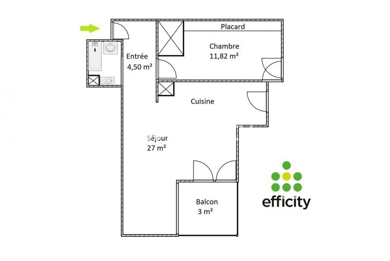 Appartement - 51 m² - 2 pièces
