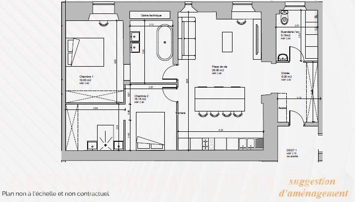 Bureau - 73 m² - 3 pièces