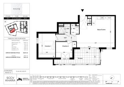 Appartement - 61 m² - 3 pièces