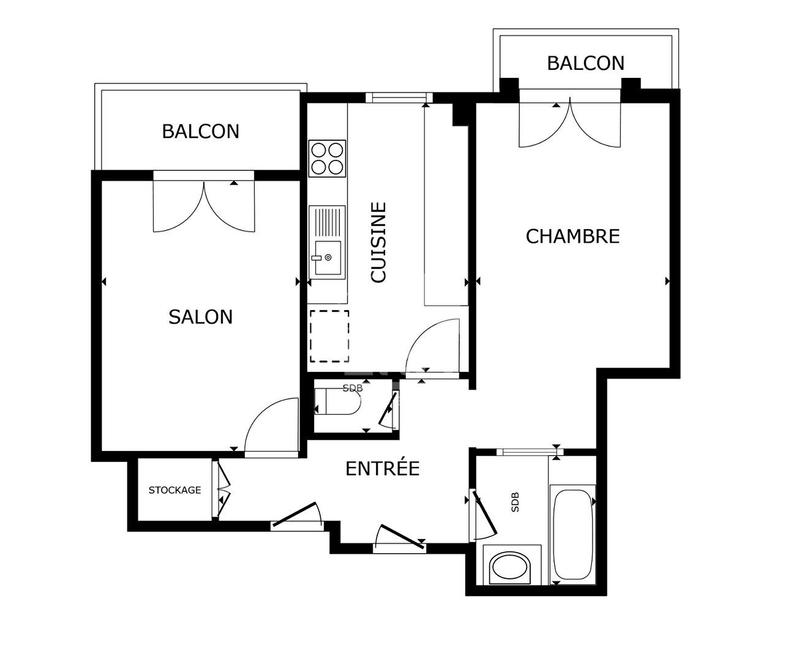 Appartement - 47 m² - 2 pièces