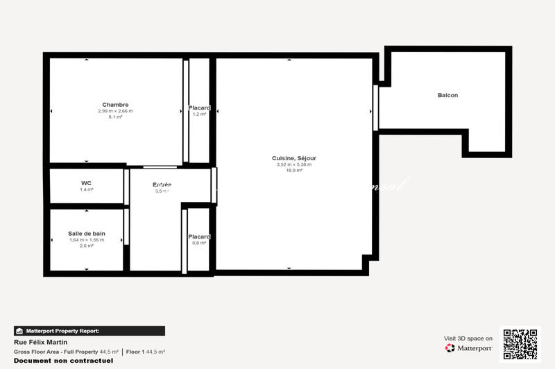 Appartement - 38 m² - 2 pièces