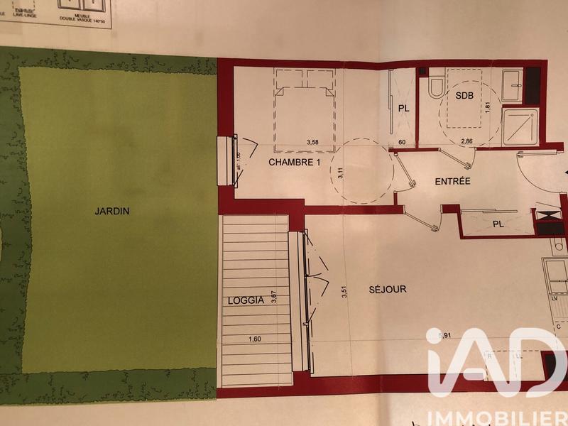 Appartement - 42 m² - 2 pièces