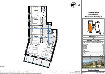 Appartement - 94 m² - 5 pièces
