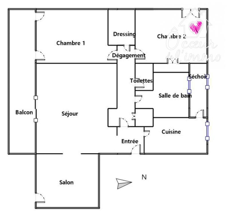 Appartement - 73 m² - 5 pièces