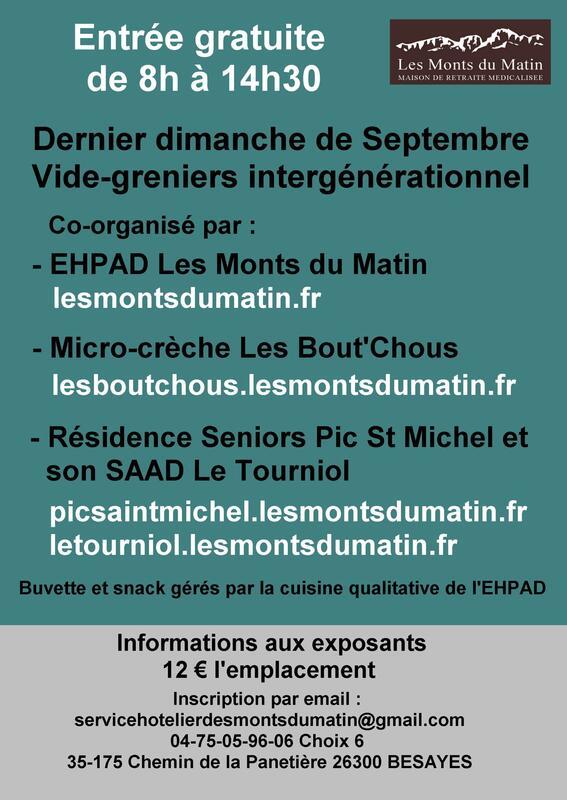 Vide-greniers intergénérationnel de l'ehpad les monts du matin