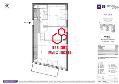 Appartement - 56 m² - 3 pièces