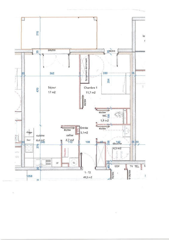 Appartement - 50 m² - 2 pièces
