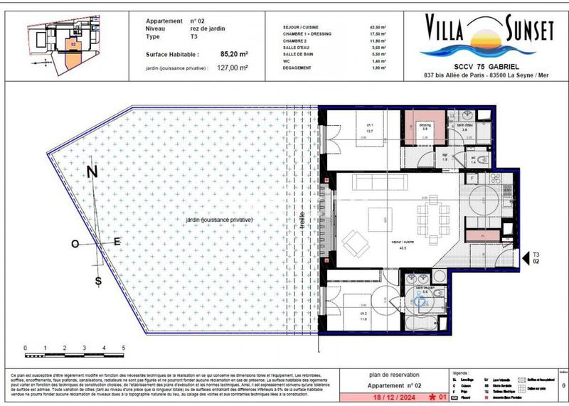 Appartement - 85 m² - 3 pièces
