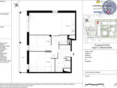 Appartement - 65 m² - 3 pièces