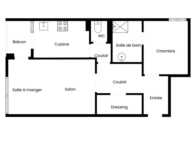 Appartement - 52 m² - 2 pièces