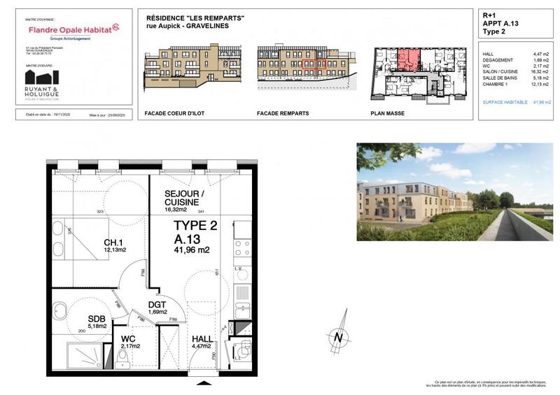 Appartement - 42 m² - 2 pièces