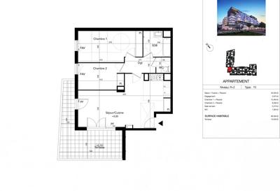 Appartement - 66 m² - 3 pièces