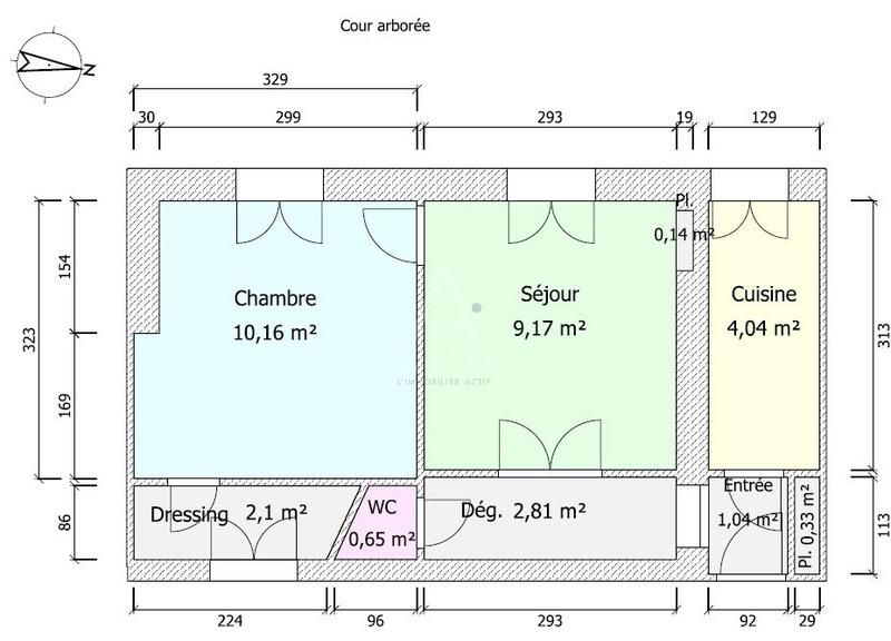 Appartement ancien - 31 m² - 2 pièces