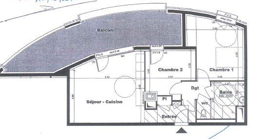 Appartement - 63 m² - 3 pièces