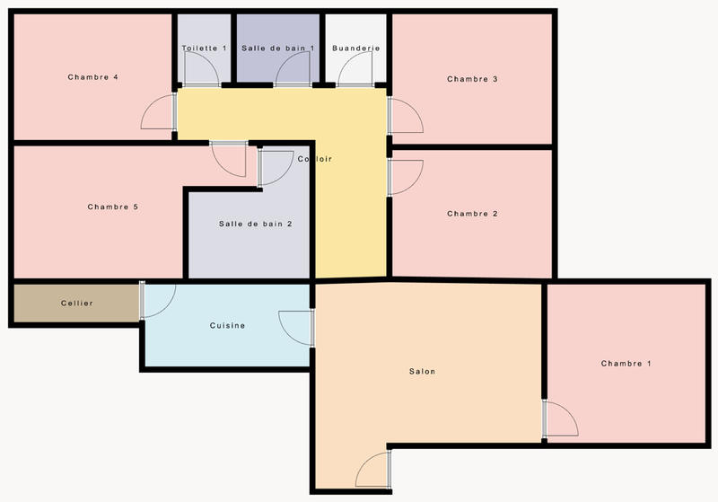 Chambre - 21 m² - 5 pièces