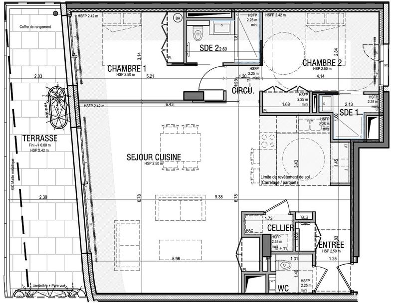 Appartement - 94 m² - 3 pièces