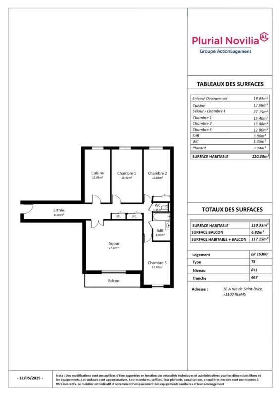 Appartement - 110 m² - 5 pièces