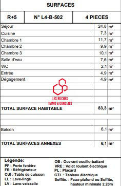 Appartement - 83 m² - 4 pièces