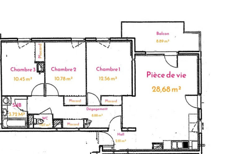 Appartement - 79 m² - 4 pièces