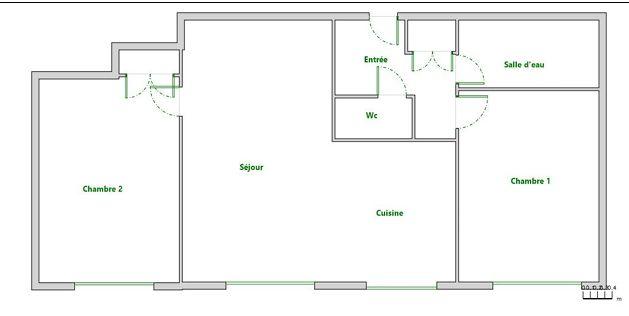 Appartement - 50 m² - 2 pièces