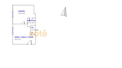 Appartement - 23 m² - 1 pièce