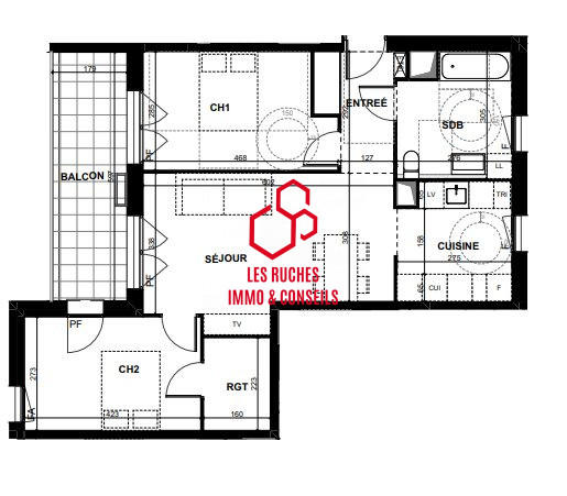 Appartement - 67 m² - 3 pièces