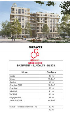 Appartement - 60 m² - 3 pièces