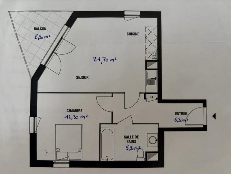 Appartement - 46 m² - 2 pièces