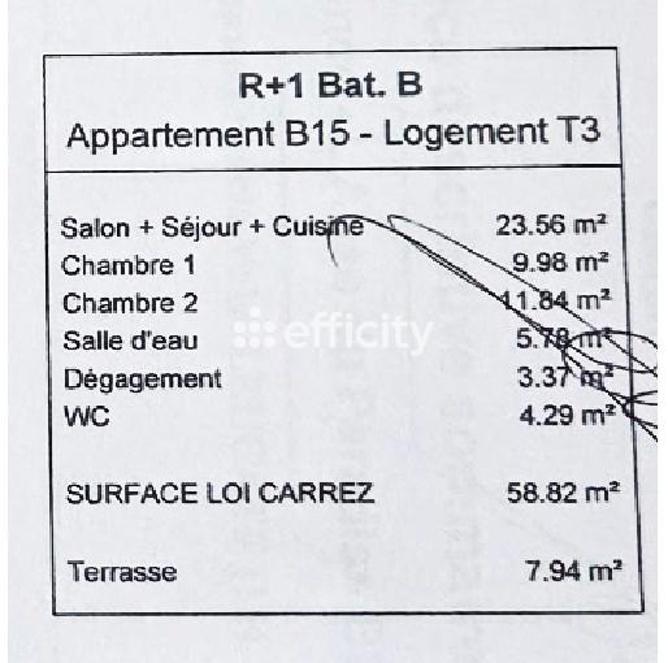 Appartement - 59 m² - 3 pièces