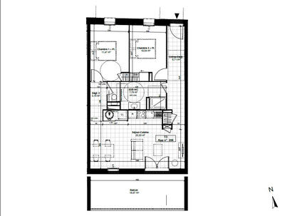 Appartement - 69 m² - 3 pièces