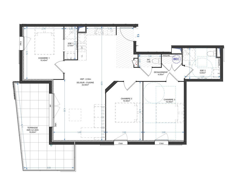 Appartement - 79 m² - 4 pièces