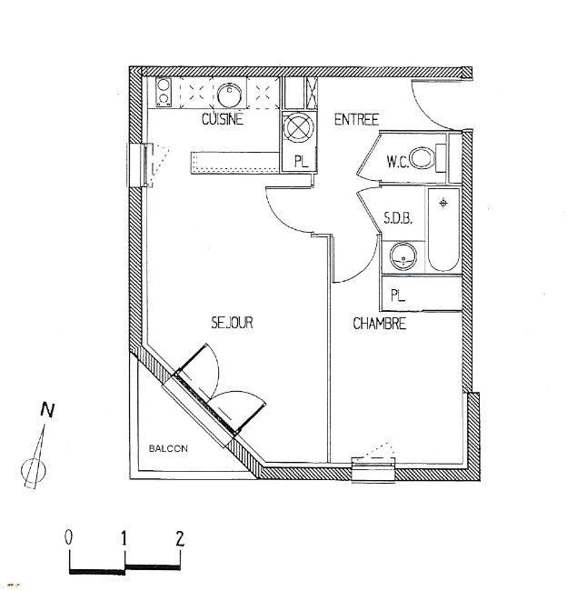 Appartement - 38 m² - 2 pièces