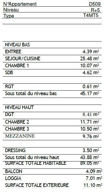 Appartement - 89 m² - 4 pièces