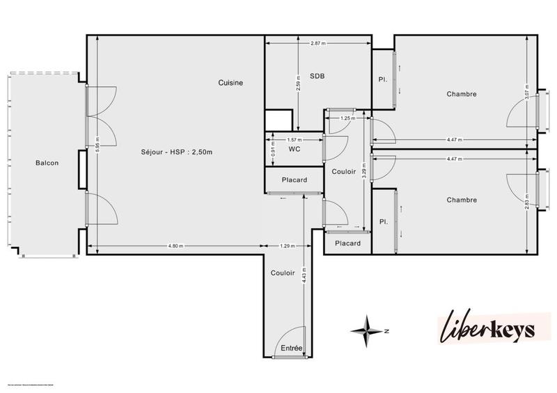 Appartement - 74 m² - 3 pièces